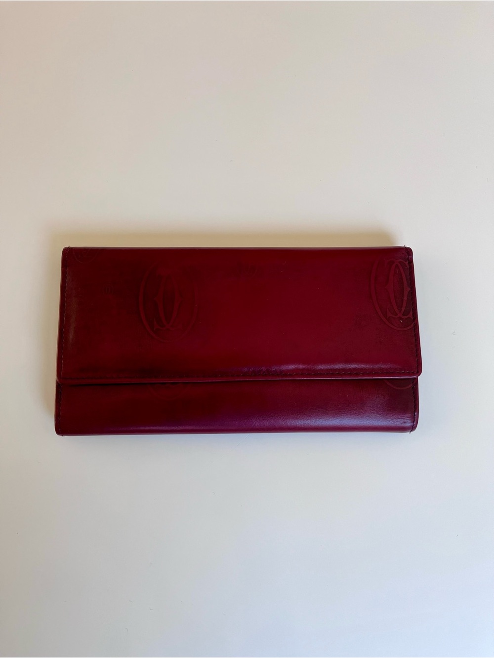 Authentic Cartier “Happy Birthday” Continental Long Flap Wallet - Bordeaux